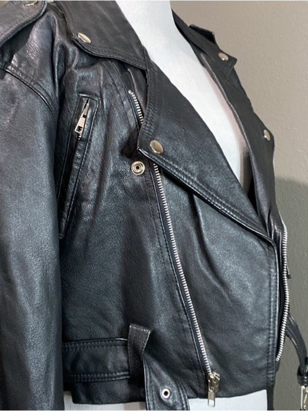 Wilson’s Black Leather Cropped Moto Jacket - Picture 8 of 10